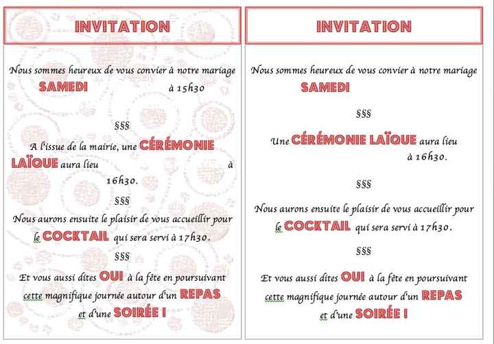 2 mises en pages faire part...