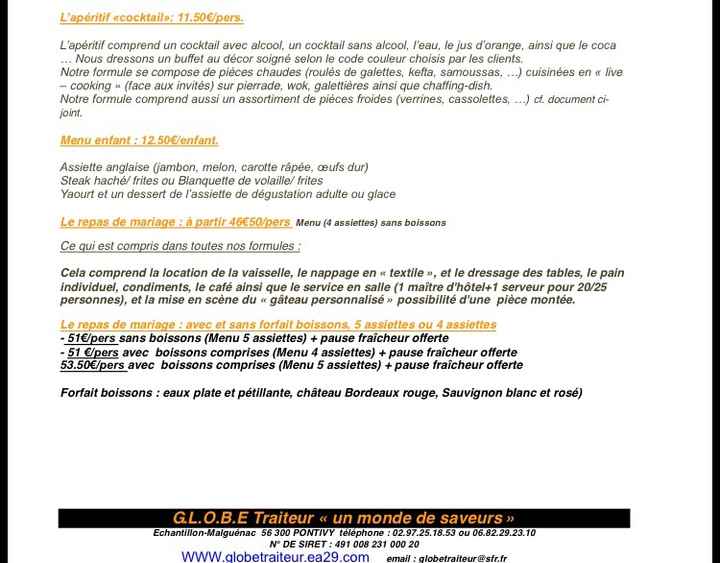 Globe traiteur - 1
