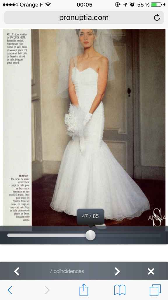 Petit délire : quel était le type de robe de mariée, l'année de ma naissance ? ( Oui, je sais, je ne