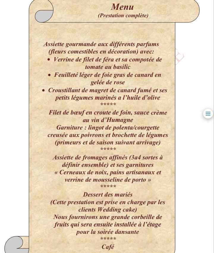 Le menu de votre mariage !!! - 1
