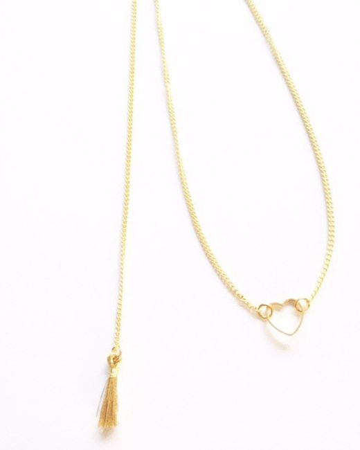 Collier coeur + pompom dos