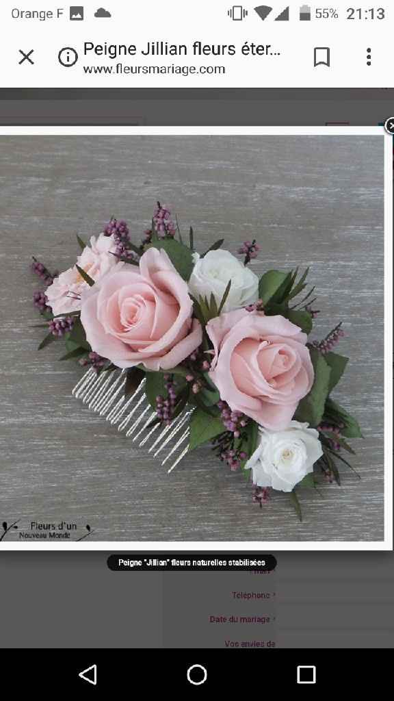Peigne fleurs stabilisées - 1