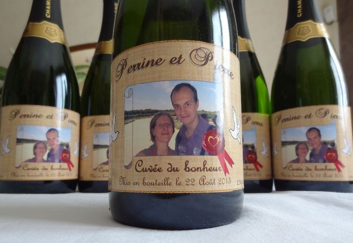 Etiquette de bouteille de champagne