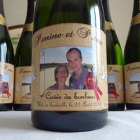 Etiquette de bouteille de champagne