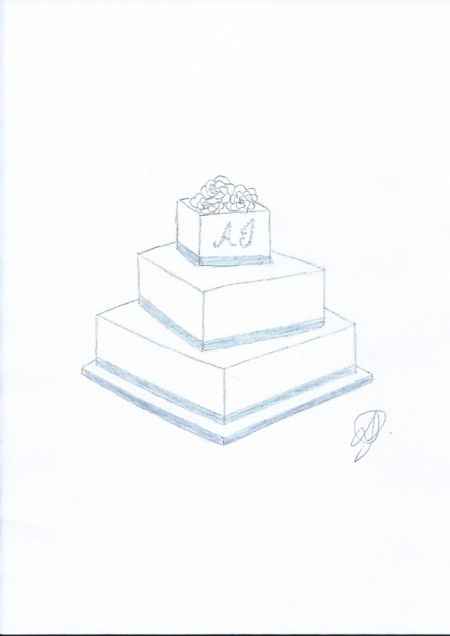 Voila le croquit de notre wedding cake :D