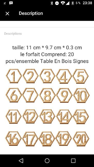 Numéros de table - 1