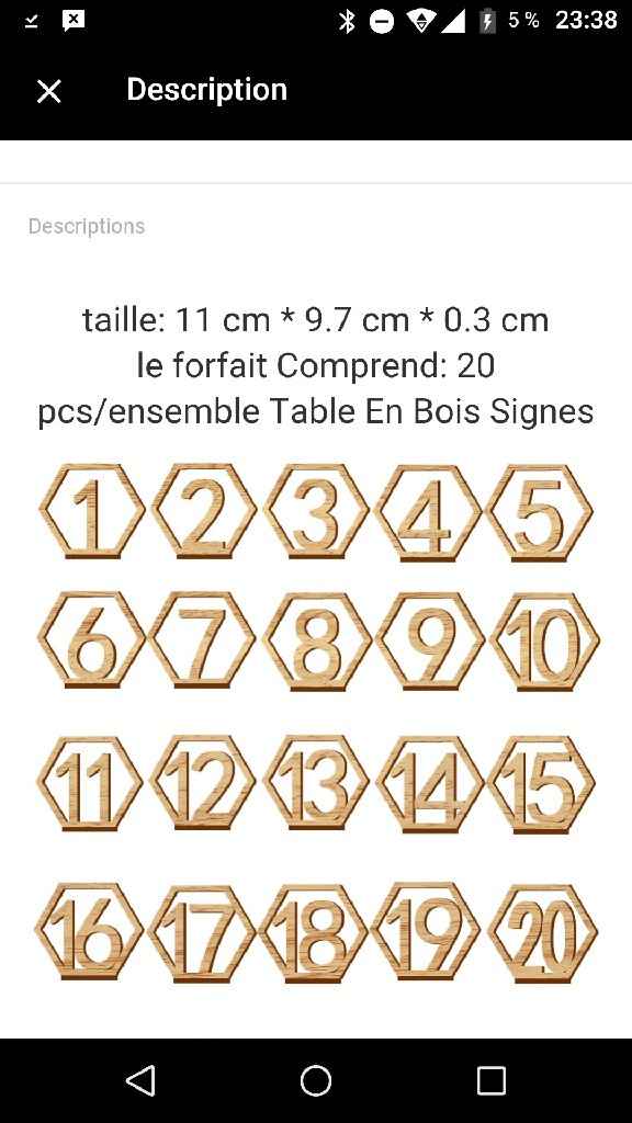 Numéros de table - 1
