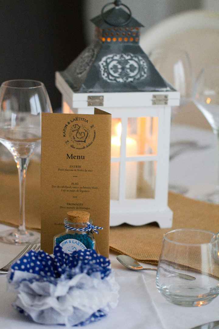 Présentation table avec le menu