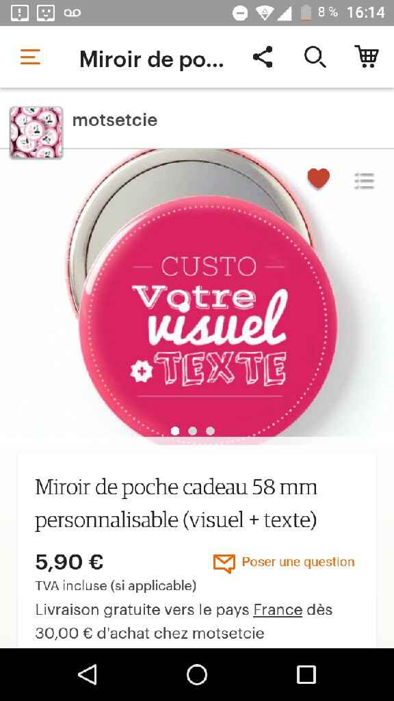 Mes miroir personnalisée pour témoin et amis proches. - 1