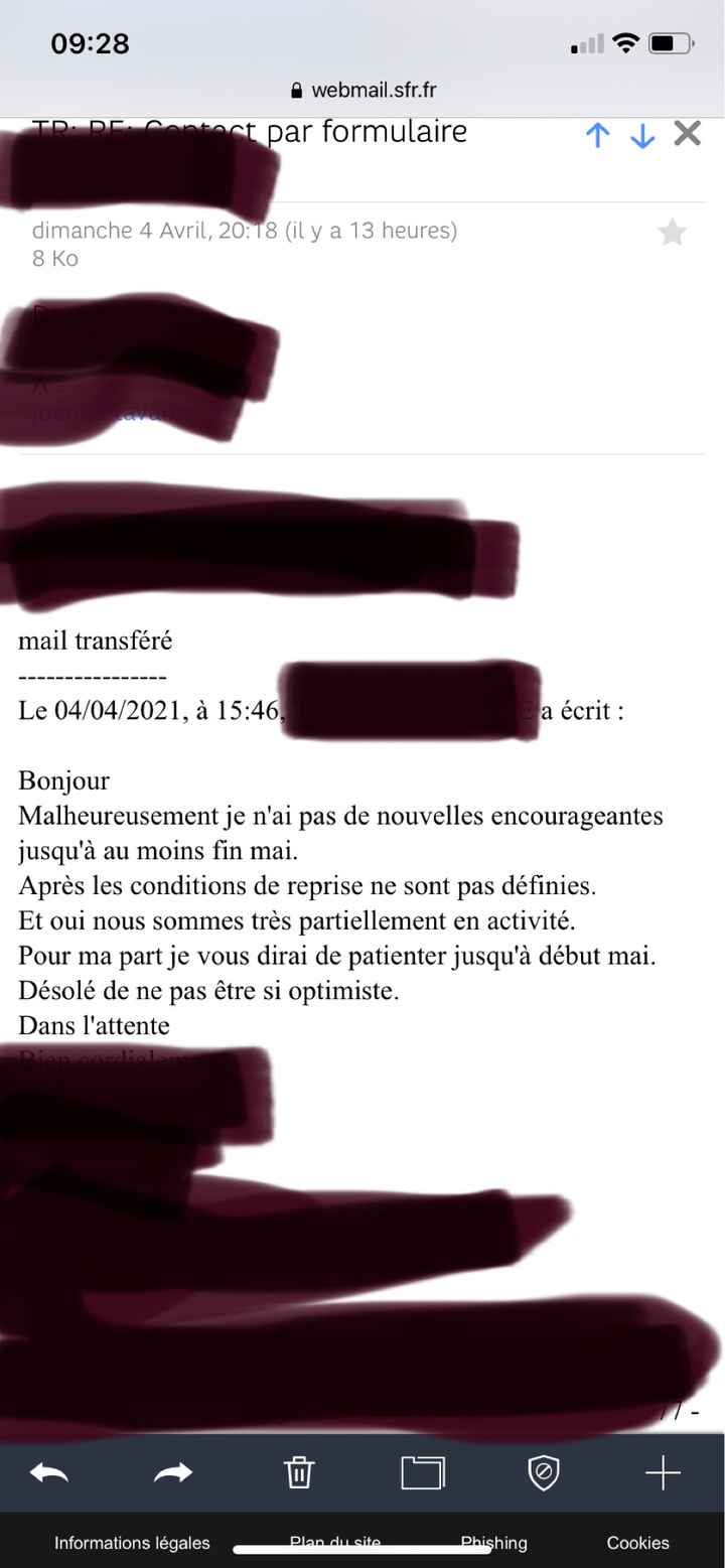 Réponse de mon traiteur... pour mariage le 19/06 - 1