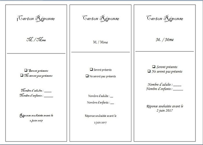 Coupon réponse