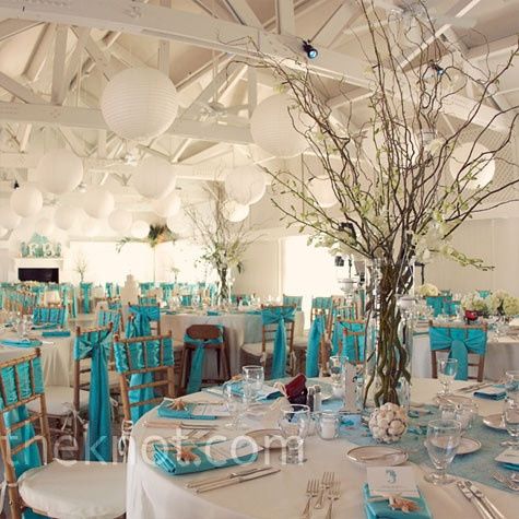 Déco turquoise, argent, blanc