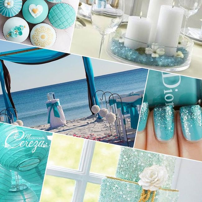 Déco turquoise, argent, blanc
