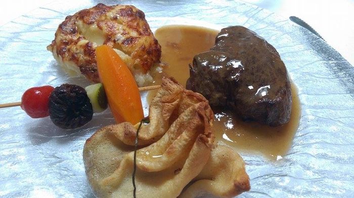 Plat : Pavé de rumsteack sauce foie gras