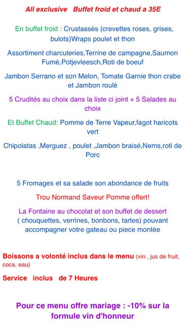 Avis sur un repas mariage - 2