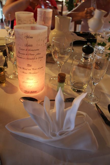 Menu photophore allumé