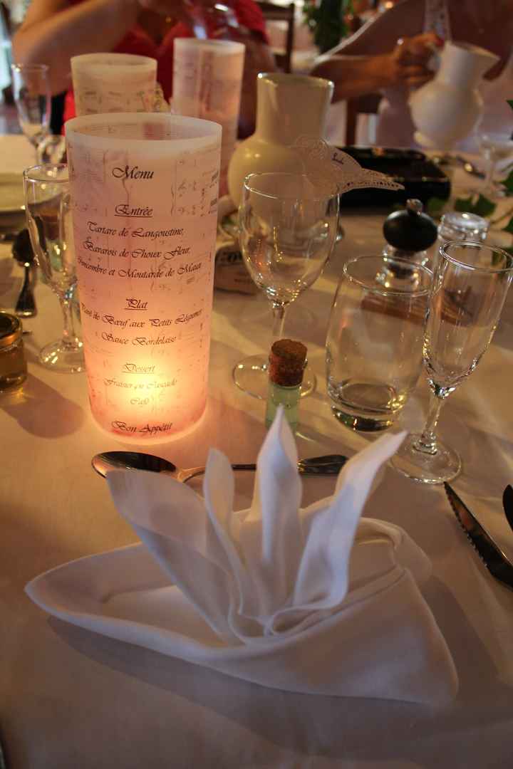 Menu photophore allumé