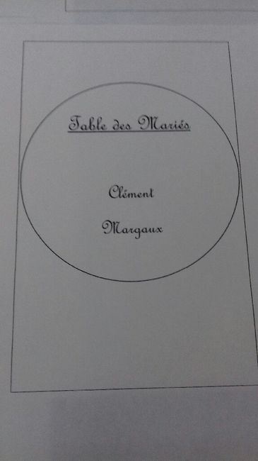 Plan de table imprimé - 2