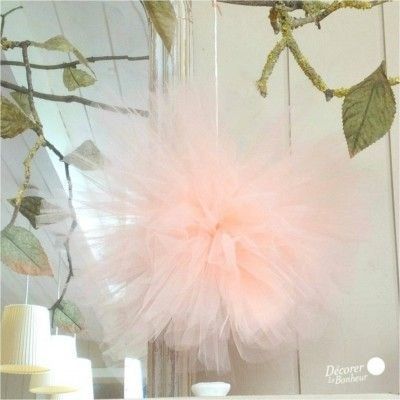 pompon tulle rose