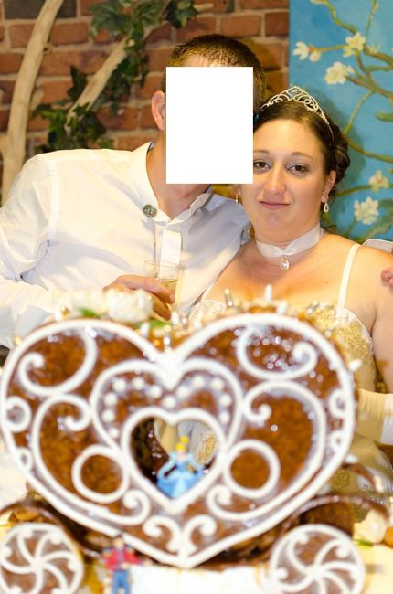 devant notre pièce montée