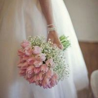 bouquet de tulipes et gypsophiles 