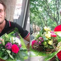 Nous deux avec des Bouquets