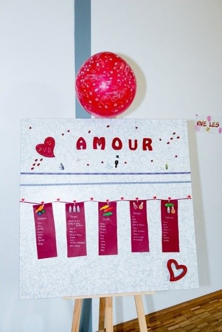 Le plan de tables - fait par nos soins