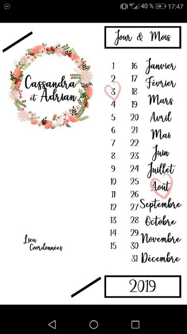 Premiers exemples de save the dates - 2