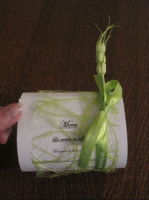 menu rond de serviette