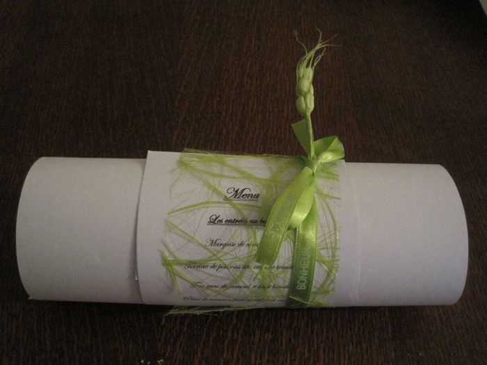 menu rond de serviette