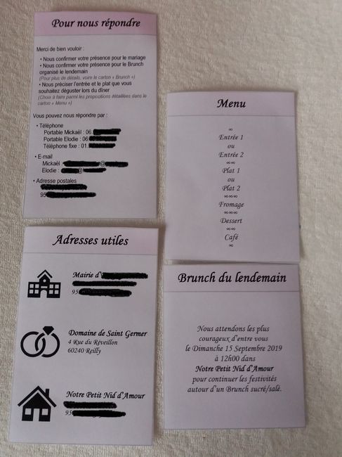 Textes des cartons