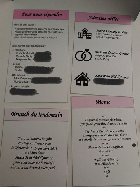 Adresse lieu de réception ? 2