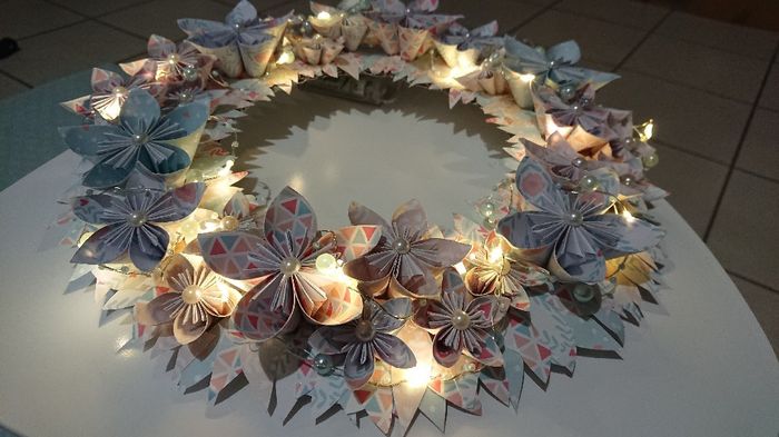 Suite des couronnes de fleurs origami 3