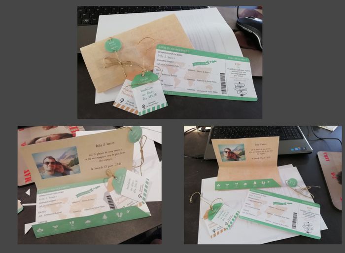 Faire Part "Billet d'avion" thème voyage