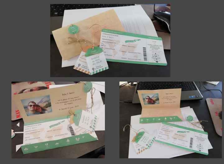 Faire Part "Billet d'avion" thème voyage