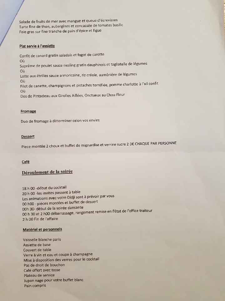 Budget repas de mariage - 1