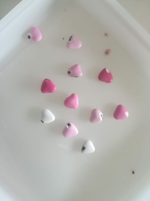 Dragées coeurs chocolats - abimés