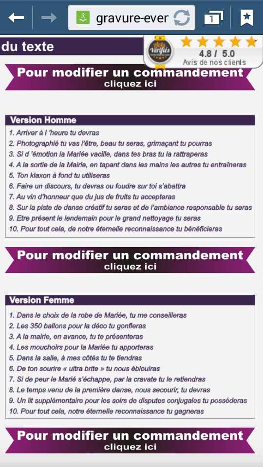 Les 10 commandements parfait témoins - 1