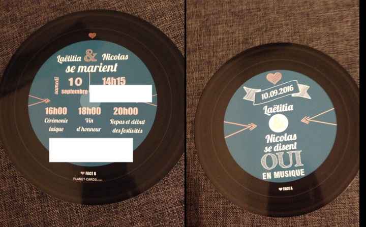 Faire part diy terminé (theme musique) - 2