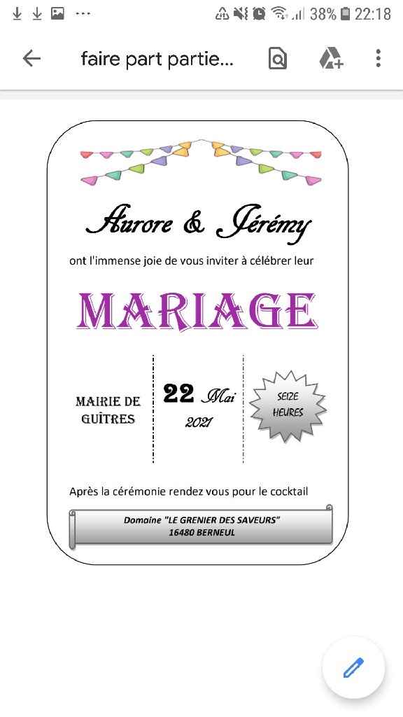 Faire part - 1