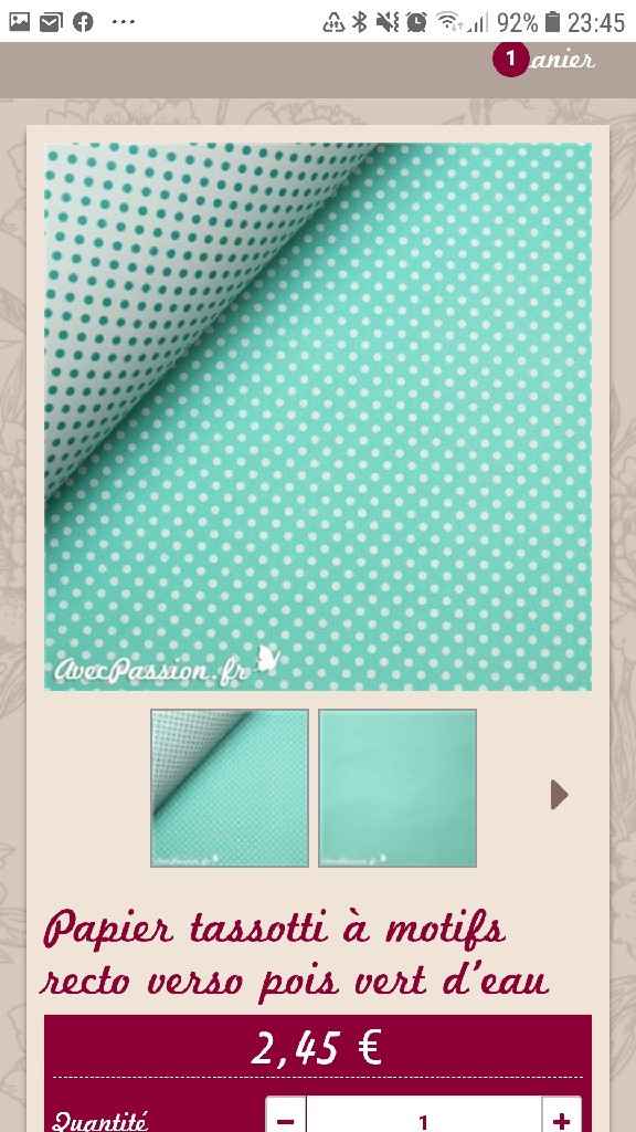 Recommandation papier unis et papier a pois ou autres motifs couleur vert d eau - 1