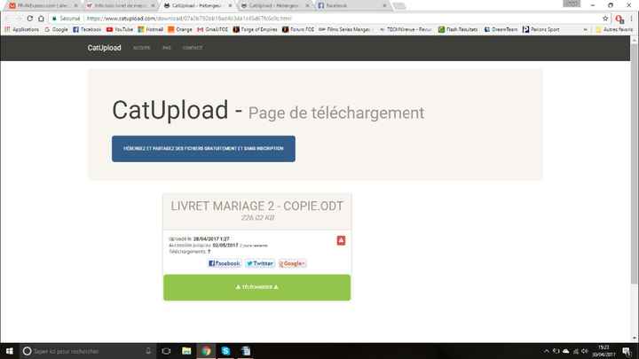 Page de téléchargement