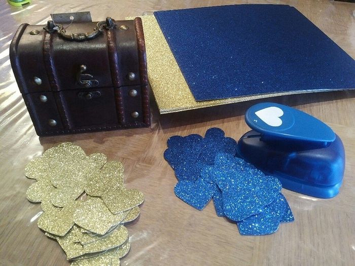 Diy cœur bleu et or - 5