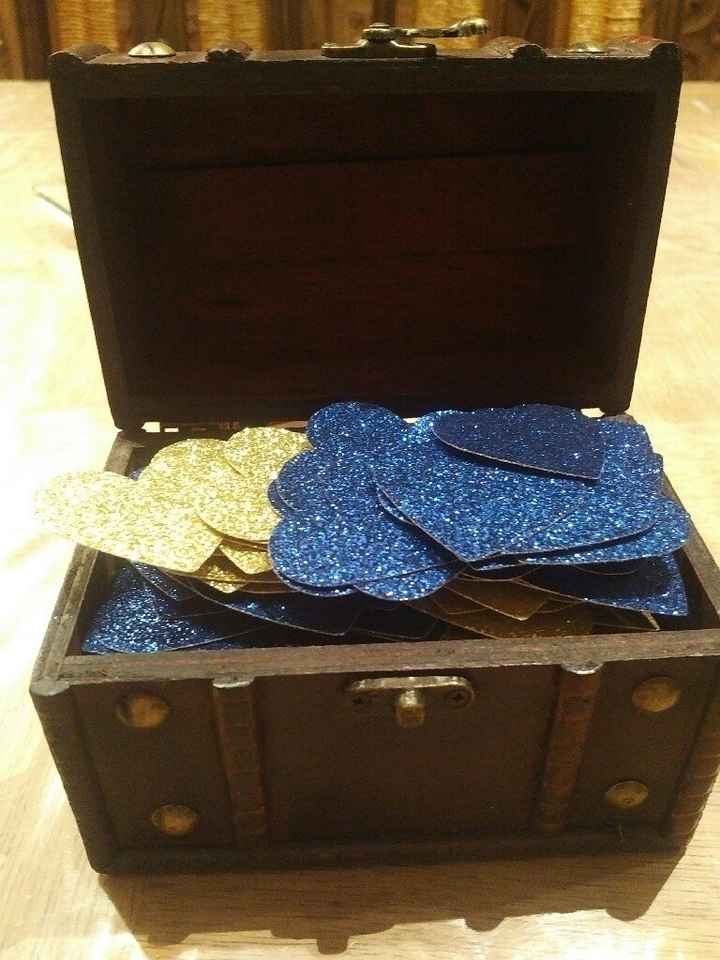 Diy cœur bleu et or - 3