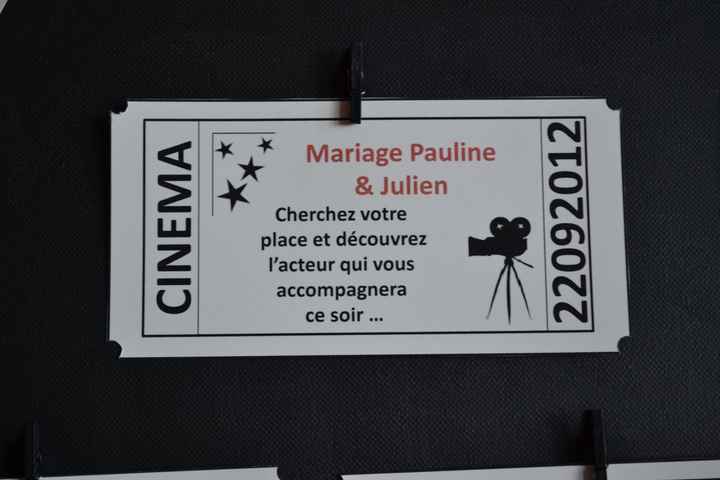 Ticket cinéma annonce plan de table