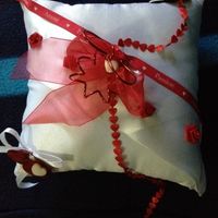 Coussin d alliance rouge et blanc - 1