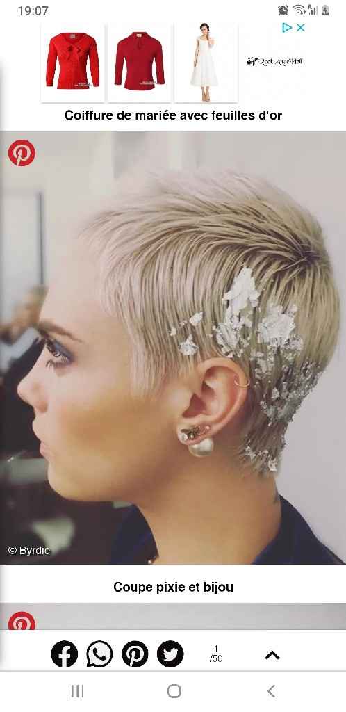 Coiffure feuille or /argent - 1