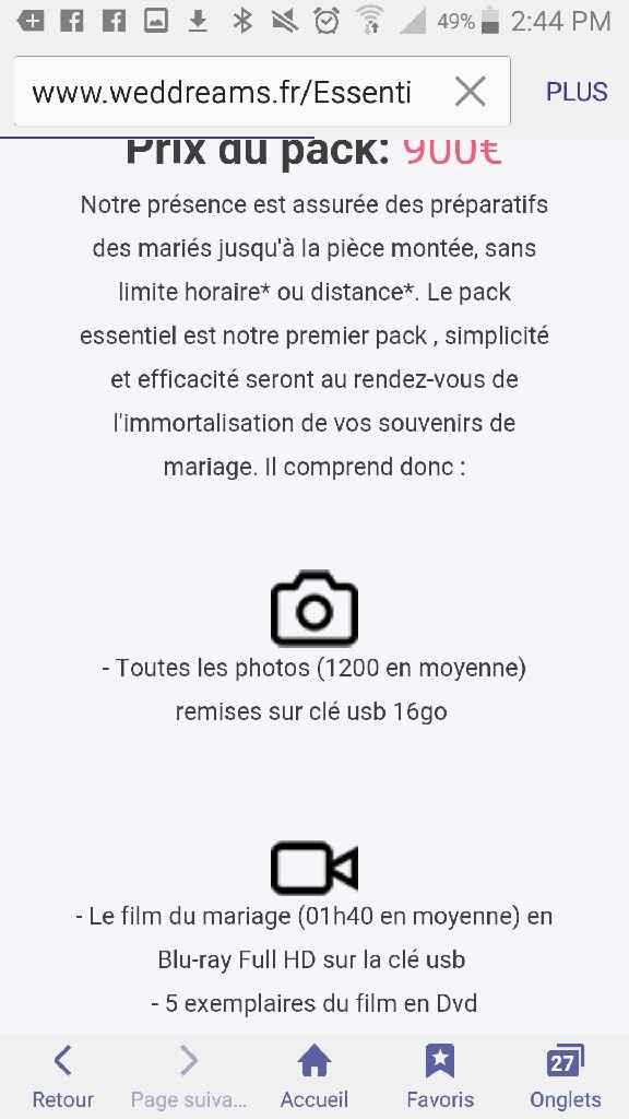 Prix des prestataire ( photographe) - 2