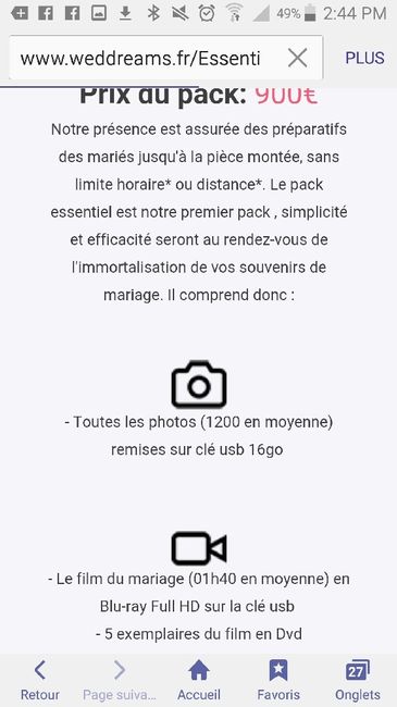Prix des prestataire ( photographe) - 2