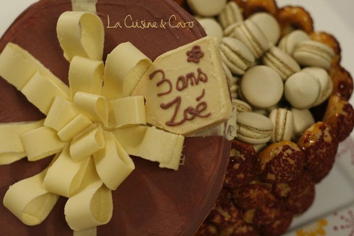 boite  ronde choux et macaron